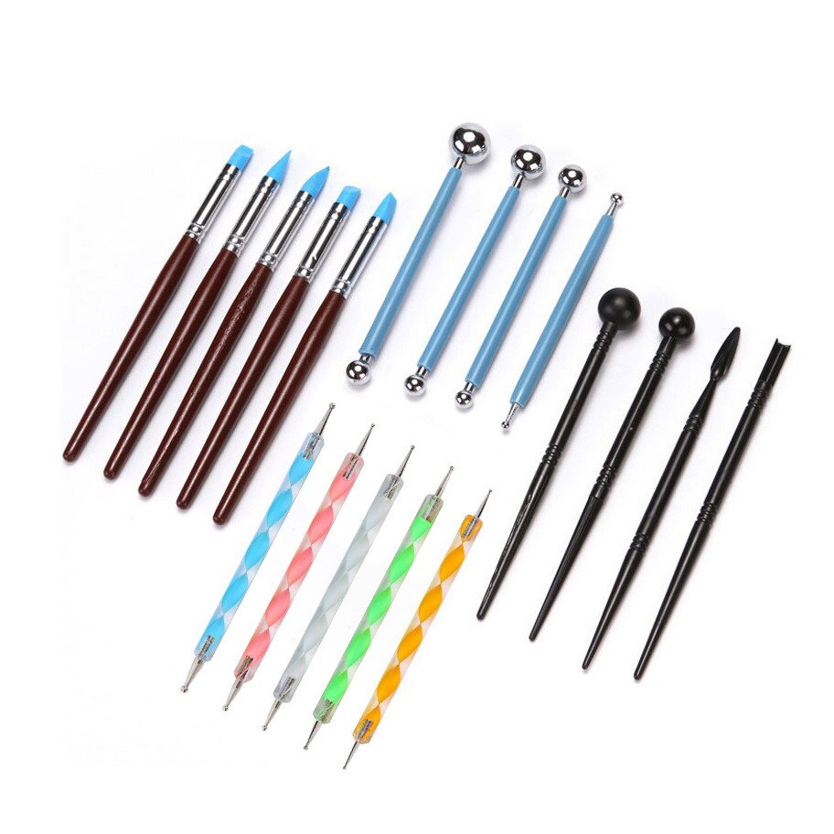 Modeling Clay Tools Kit Carving Sculpture Ceramic Pottery Sculpting Polymer Clay Craft Hobby Supplies Mandala Dotting Tool Set: 18pcs set