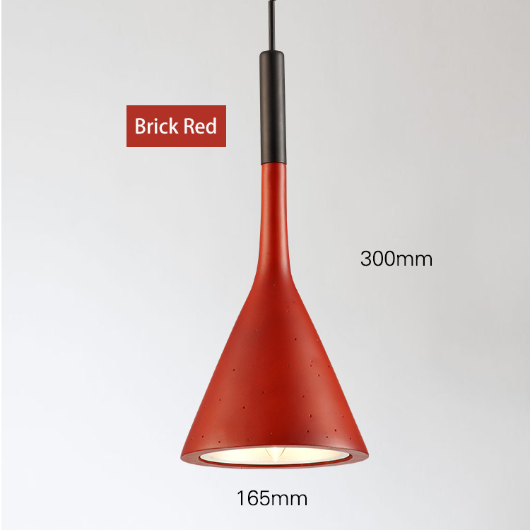 [dbf] moderne minimalistisk efterligning betonindretning harpiks replika ledet pendel til restaurant bar soveværelse sort / hvid / rød: Rød
