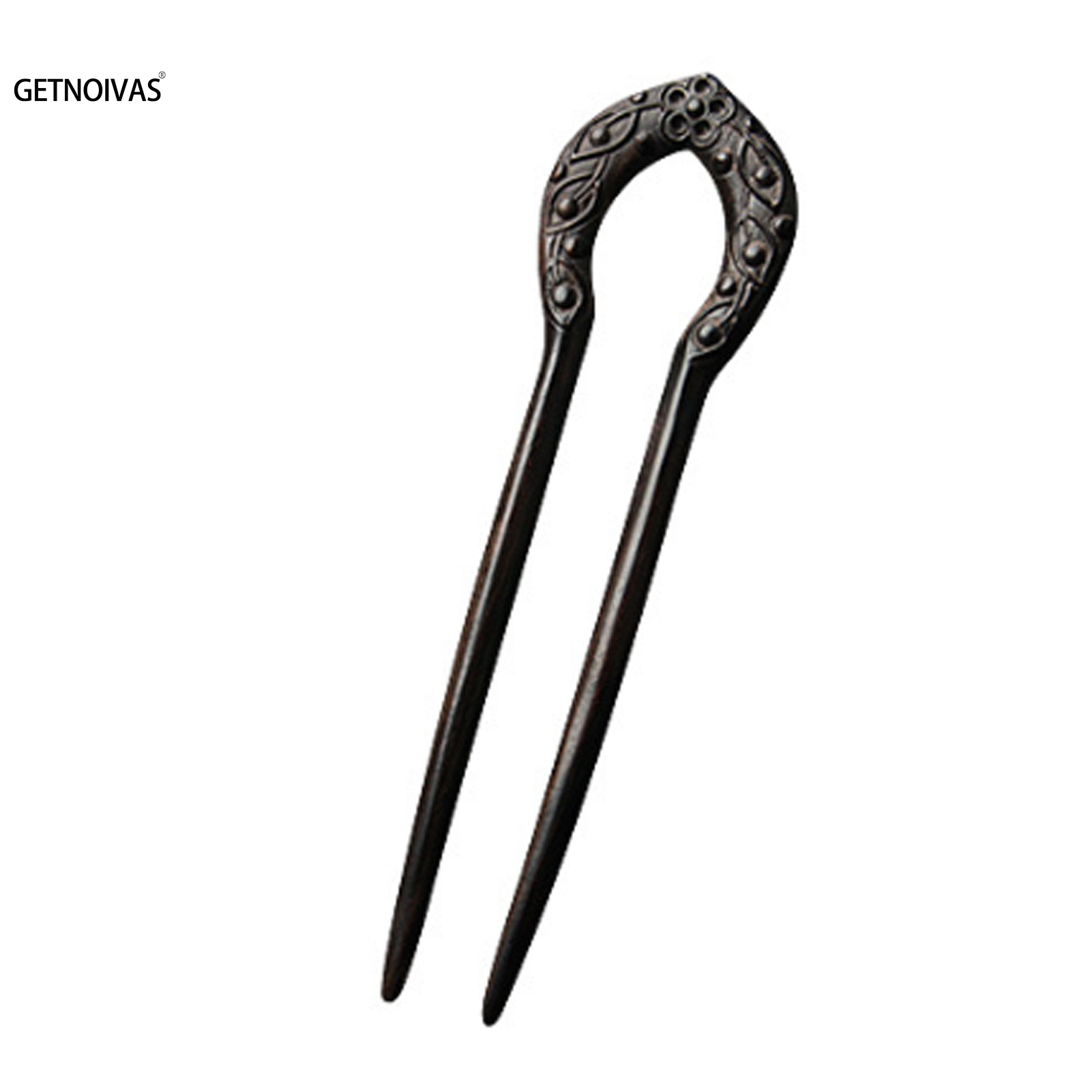 Wooden Hairpins U Shaped Hair Sticks Chinese Hanfu Hair Accessories Simple Wooden Hair Bun Chopsticks Girls Retro Jewelry: Gold-color