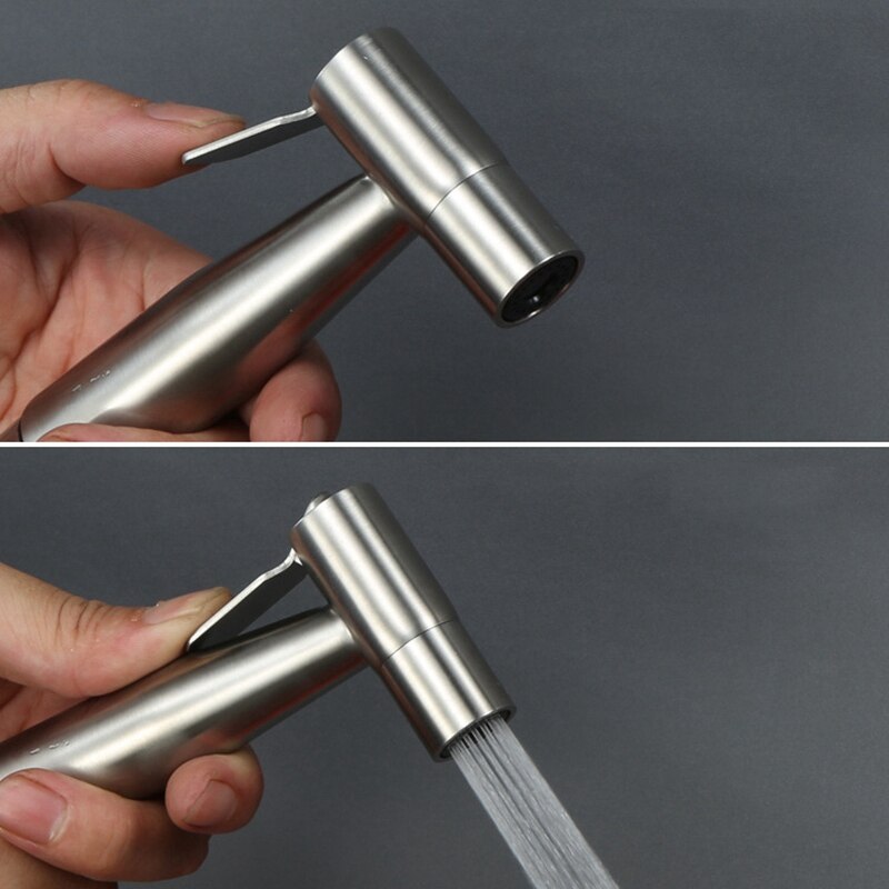 Silver Handheld Toilet Sprayer Stainless Steel Sprayer Kit Bidet Spray for Toilet for Shower Sprayer Wall Or Toilet