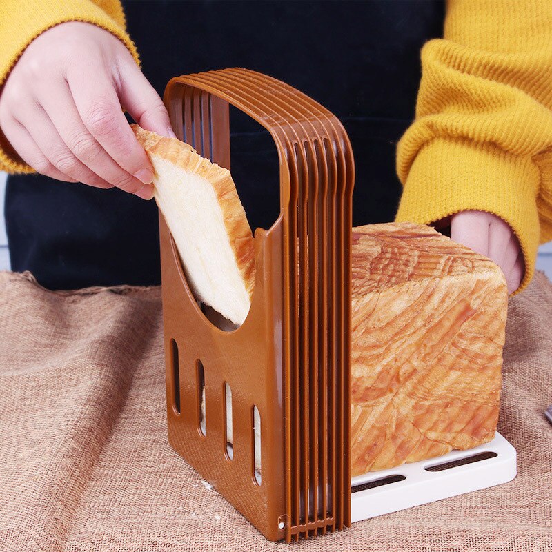 Toast Bread Slicer Plastic Foldable Loaf Cut Rack Cutting Guide Slicing Tool Kitchen Accessories Practical Cakes Split Tools