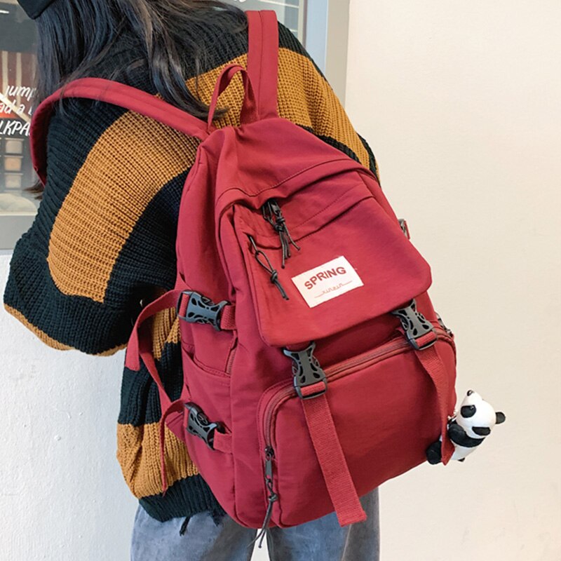 Sac à dos coréen grande capacité pour femmes, , poupée Panda, dessin animé, décontracté, Harajuku, chic, Ulzzang, Vintage, Punk, mignon