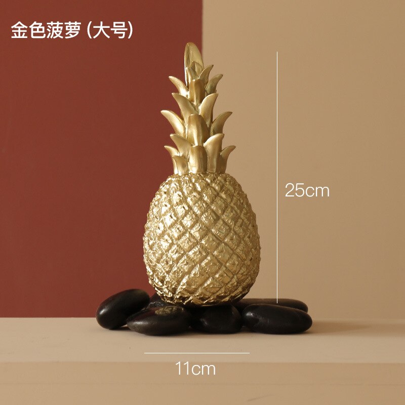 Artisanat nordique d&#39;ananas, décoration créative de fruits de bureau, décoration de salon, de doré, accessoires de décoration pour la maison: G
