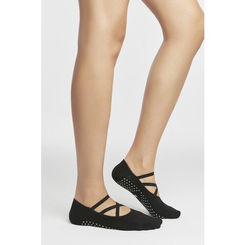 Pni – chaussettes de ballerine noires à paillettes actives, élégantes, respirantes, en coton, pour femmes