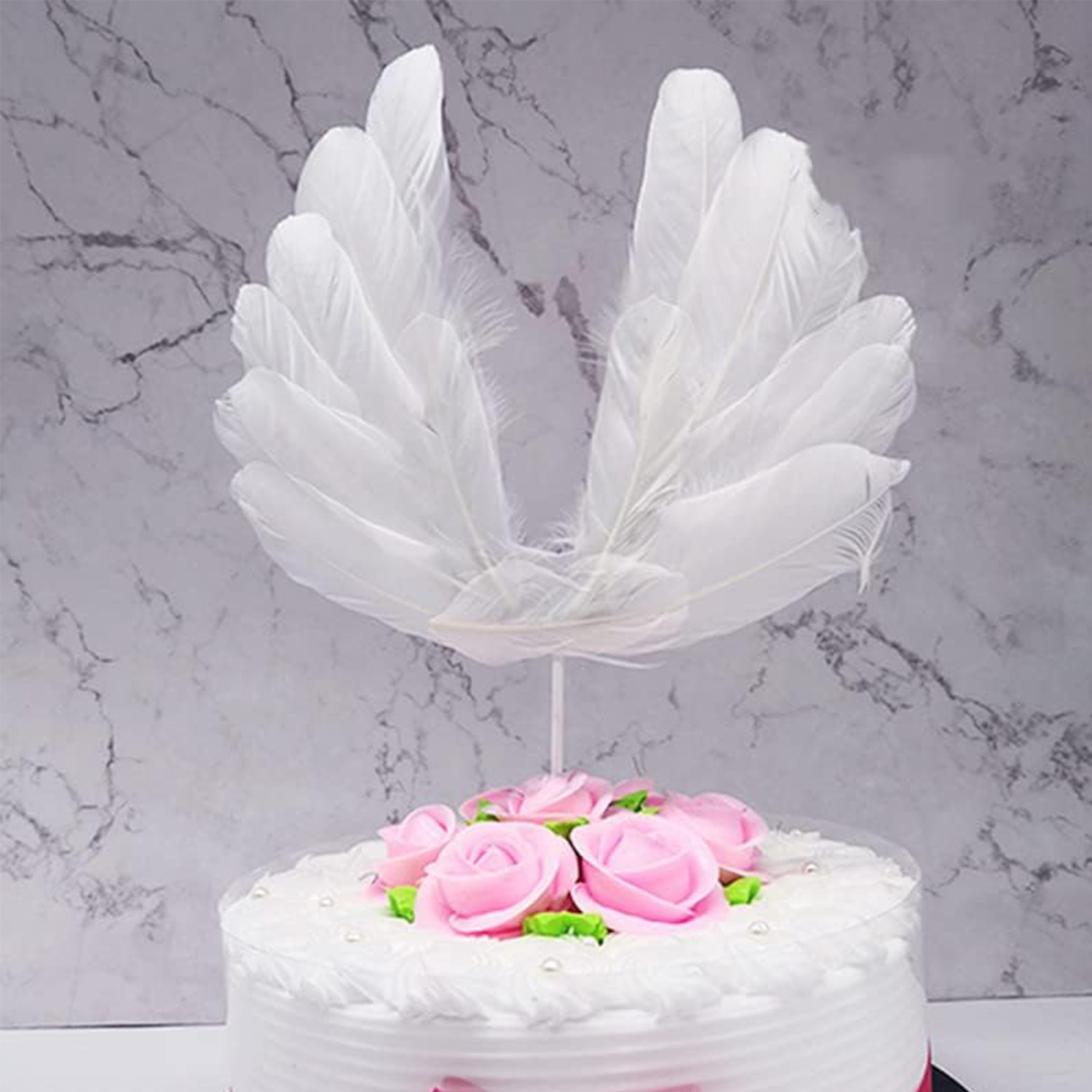 White Angel Cupcake Toppers Baby Angel Cake Topper Toppers Cake Decoration for Anniversary Birthday Party Wedding Baby Shower