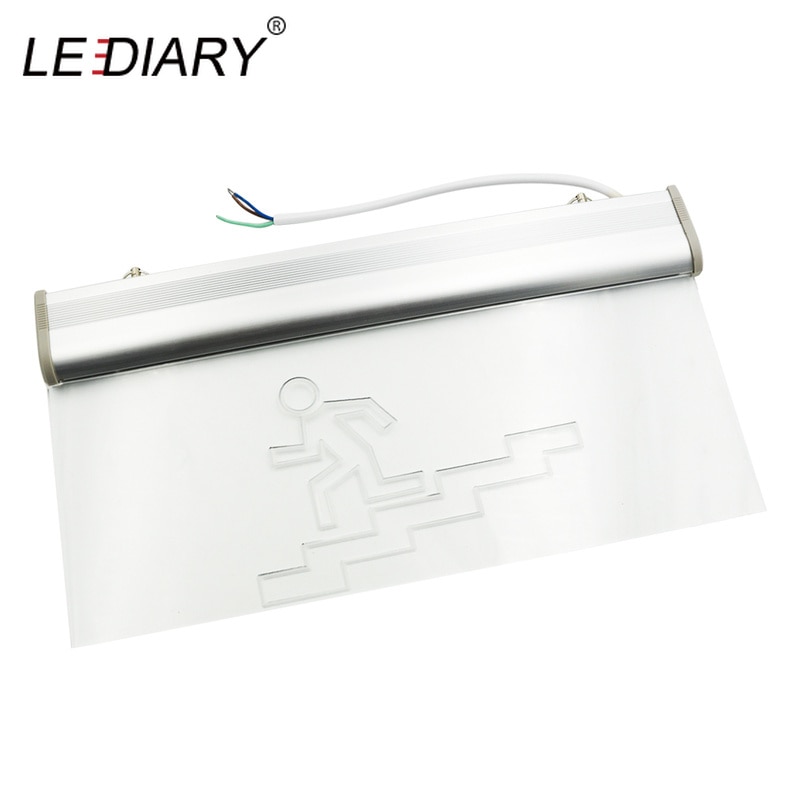 Lediary akryl brand nødudgang lys pil ned ad trappen toilet pilot lampe 220v 2w led overflade monteret loft væg lampe