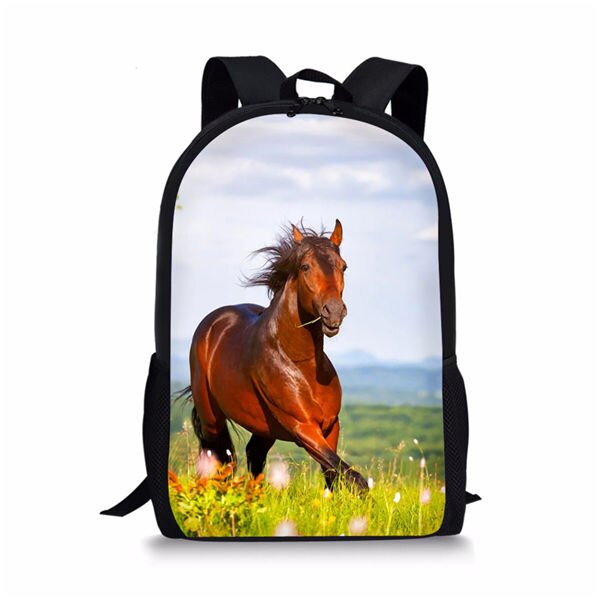 Kids Backpack Flower Horse Prints Pattern Children&#39;s School Bags Cute Toddler Book Bags Women&#39;s Travel Backpack: CDWX3675C