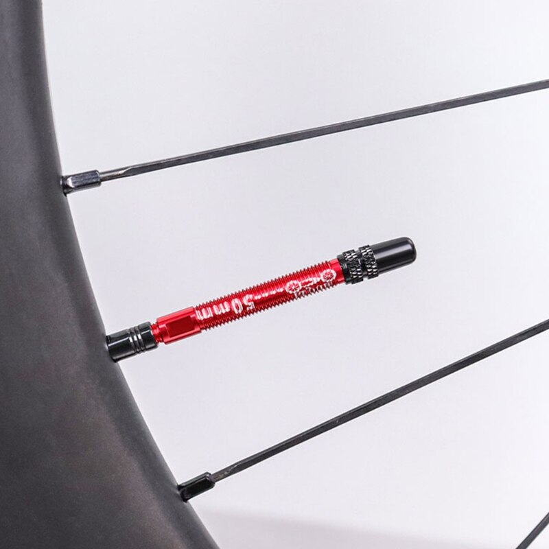 Bicycle Presta Valve Extender 50mm 80mm Clincher Removable Tire Inner Tube Extension Valve with Core Wrench