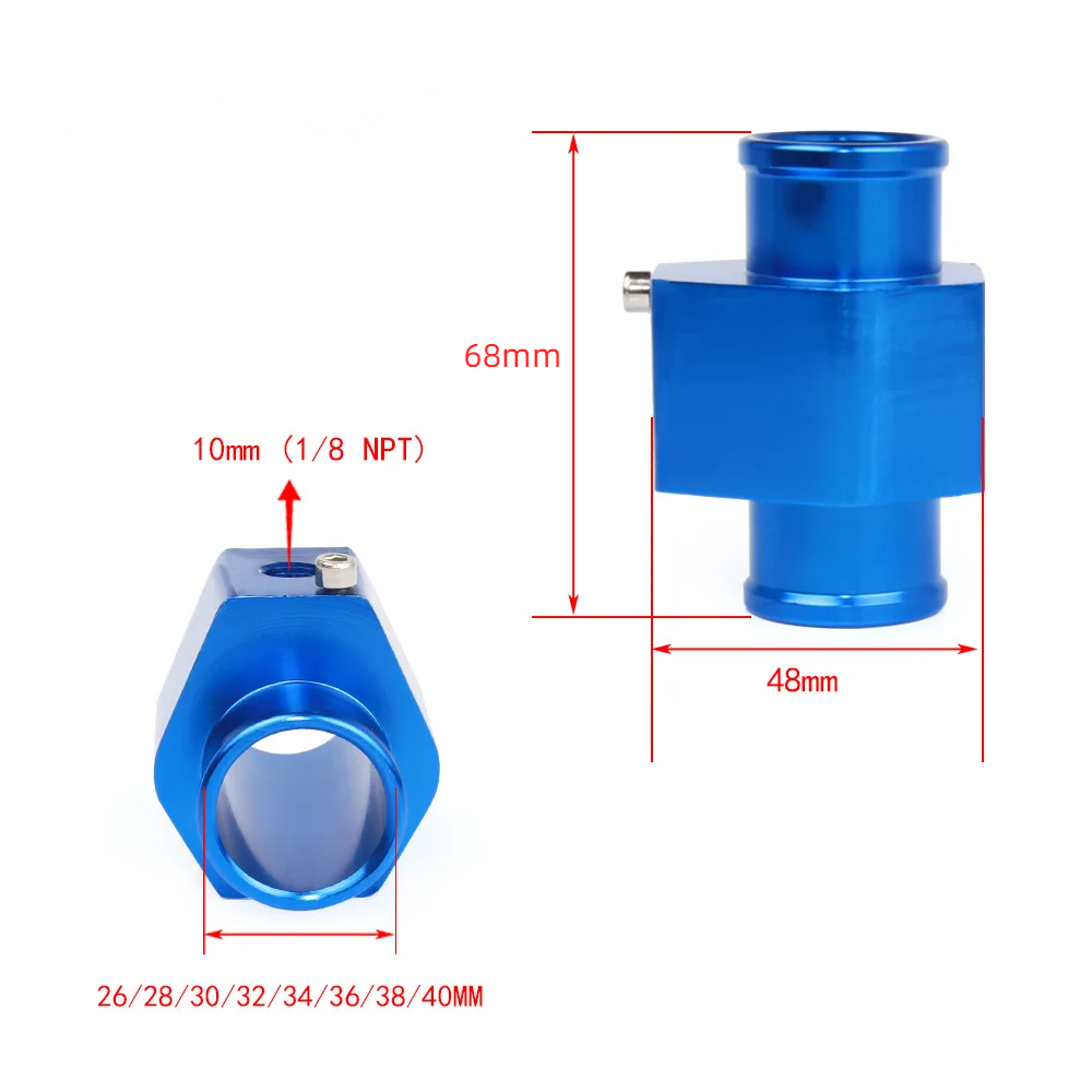 Medidor de temperatura del agua temperatura del radiador Sensor de tubo de junta de temperatura del agua 40mm 38mm 36mm 34mm 32mm 30mm 28mm adaptador de manguera