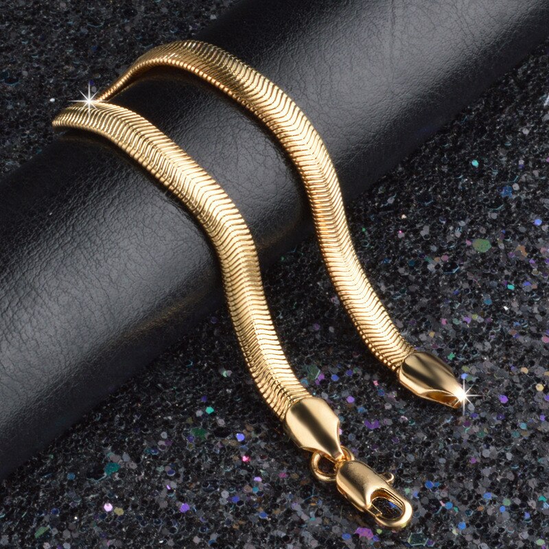 CH-520 Golden Snake Bracelet for Men Women Gold Chain Stainless Steel Mens Bracelets Jewelry