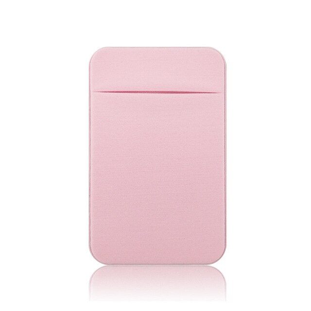 Elastische Stretch Lycra Lijm Mobiele Telefoon Id Credit Card Holder Vrouwen Mannen Sticker Pocket Wallet Case Kaarthouder Voor Mobiele telefoon: Pink