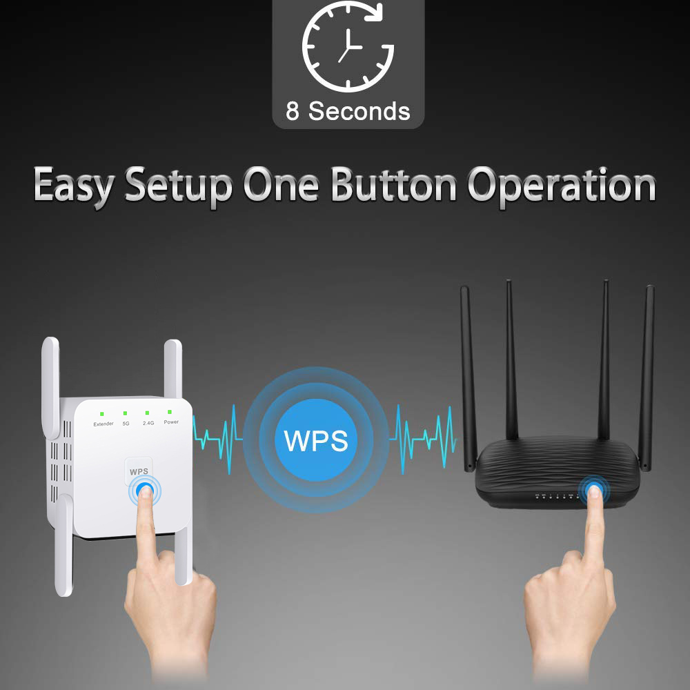 2.4G 5Ghz Draadloze Wifi Repeater Wi-fi Versterker 300M 1200 Mbps Wifi Booster Router 5G Wifi lange Range Extender Access Point