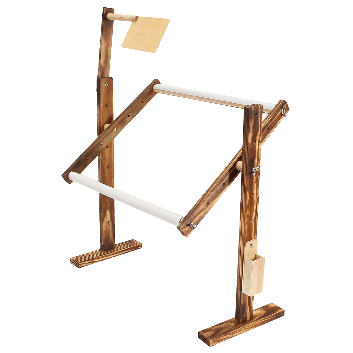 1 Set Adjustable Wood Cross Stitch Frame Floor Stand Desktop Cross Stitch Embroidery Frame Chinese Cross Sewing Tools 30x40x47cm