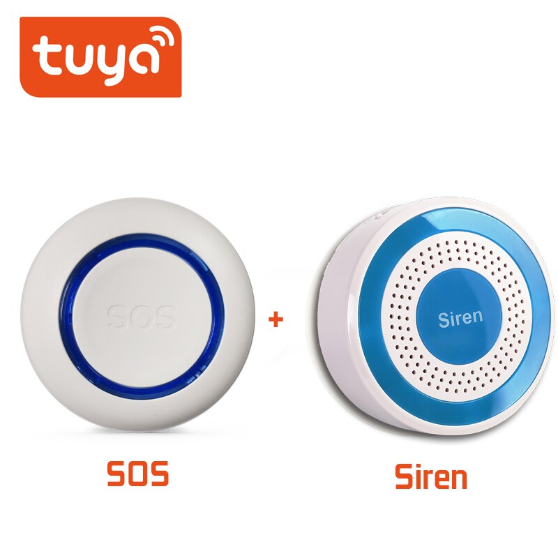 Tuya Smart WiFi SOS panic button Built-in Battery, alarm for elderly/pregnant women/children, USB charging instant notification: SOS add Siren