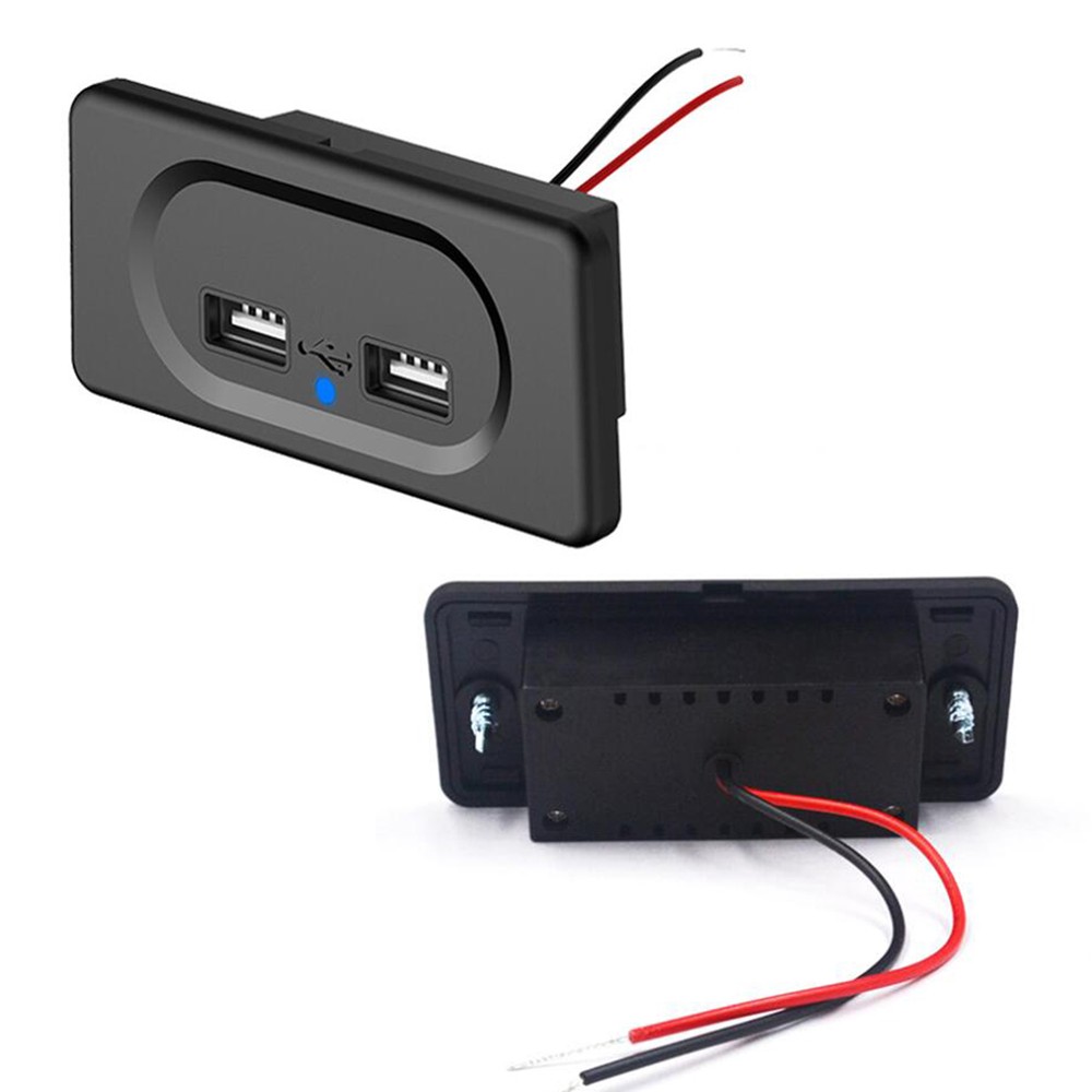 1*car Charger DC5V/3.1A Dual USB Ports Charger Socket For 12V Car Boat Motorhome Caravan 2022 With Indication Function