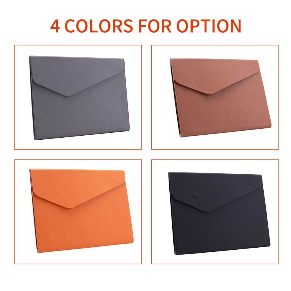 A4 File Bag PU Leather Document Pouch Paper Portfolio Contract Invoice Bill Storage Organizer Magnetic Buckle for Office School