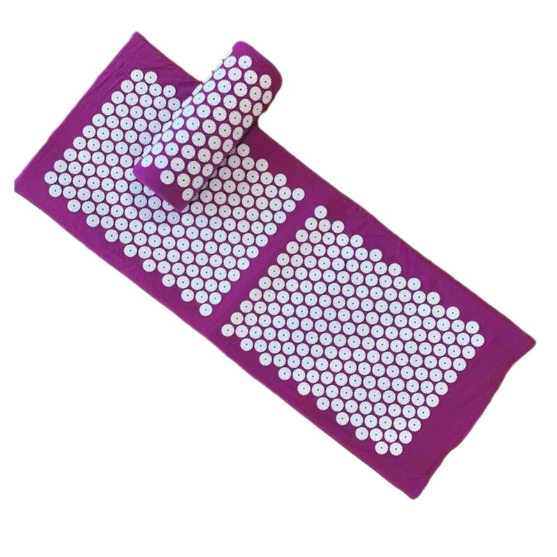 Tappetino per digitopressione a punta larga tappetino per massaggio e cuscino Yoga cuscino per agopuntura allevia il dolore muscolare tappetino per massaggio del corpo: Purple