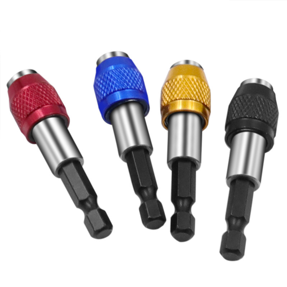 1/4'' Drill Bit Holder Screwdriver Accessories Handle Quick Release Self-locking Batch Head Extension Rod for Hand Tool Repair