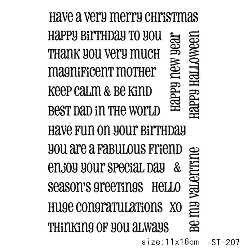 Zfparty zin transparante siliconen stempel/zegel voor doe-het-zelf scrapbooking/fotoalbum decoratieve kaart maken