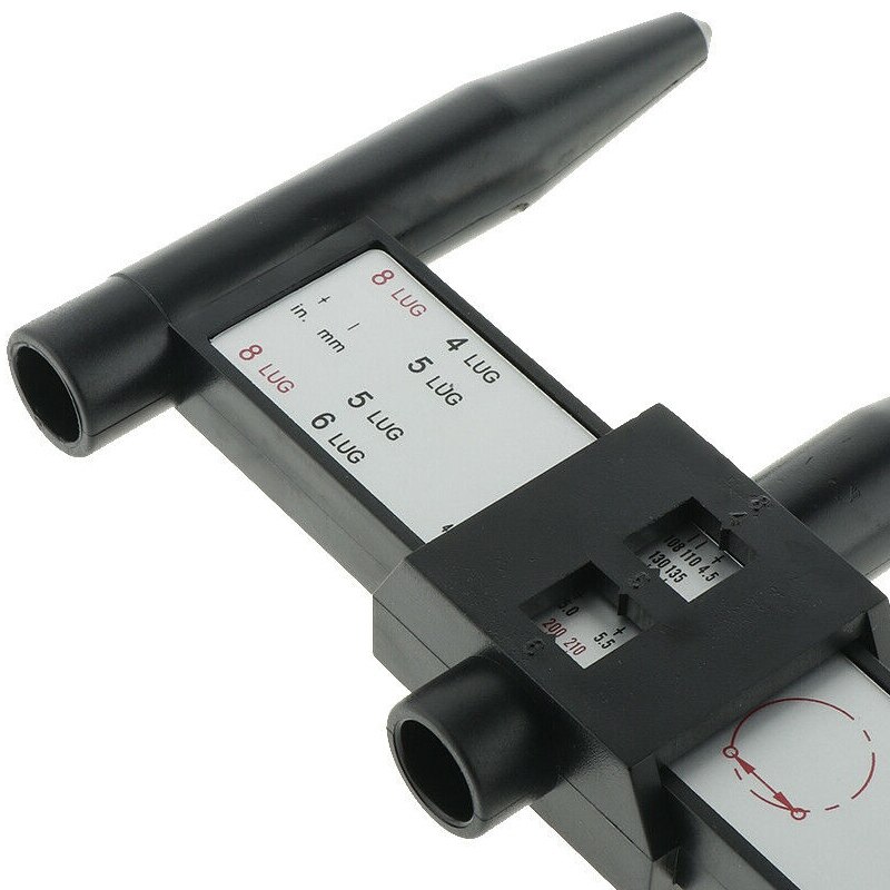 2X Wheel Rim Bolt Pattern Sliding Measuring Tool Gauge 4 5 6 8 Lug PCD Ruler