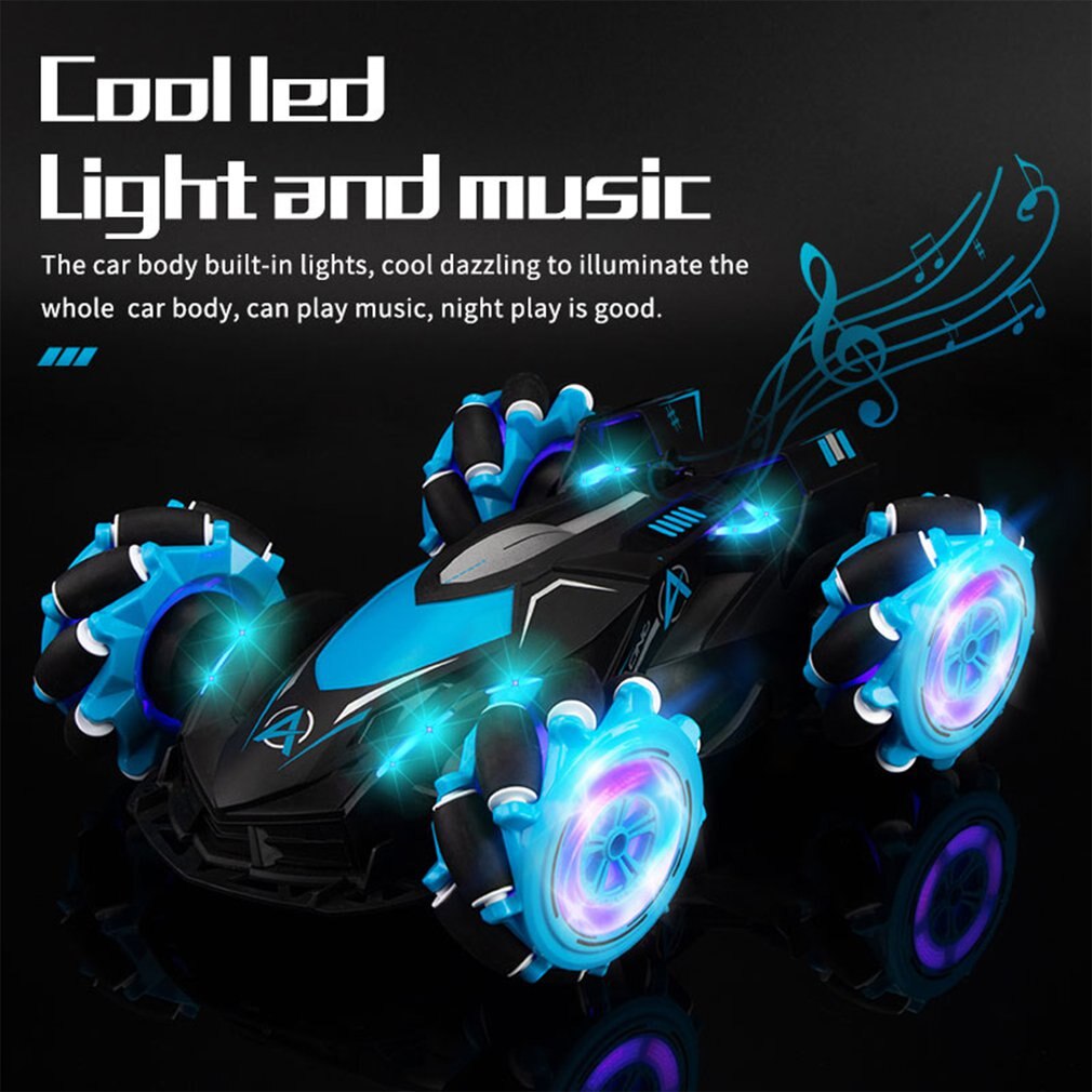 D885 1:14 2.4G 4WD Afstandsbediening Stunt Auto Met Licht Spray Vervorming Gebaar Sensing Muziek Rc Drift Voertuig