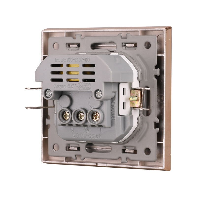 EU Standard Electrical Wall Charger Adapter Charging Wall Germany Plug Socket Power Outlets,White,16A,Grounded,PC Panel