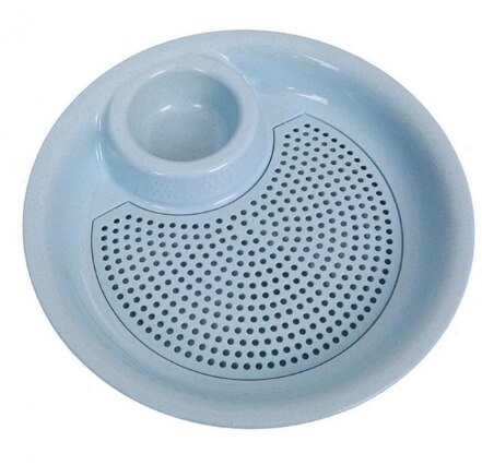 Plateau rond Double couche pour boulettes | 1 pièce, plateau de vidange avec soucoupe plongeante assiette de collation fruits français porte-frites plat poêle ustensiles de cuisine: 4