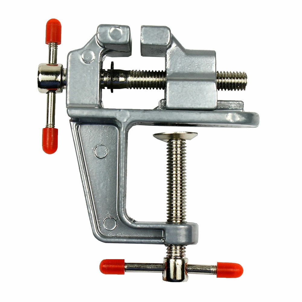 Miniature aluminium skruestik små juveler hobby klemme på bord bænk værktøj skruestik model værktøj legering let bænk skruestik