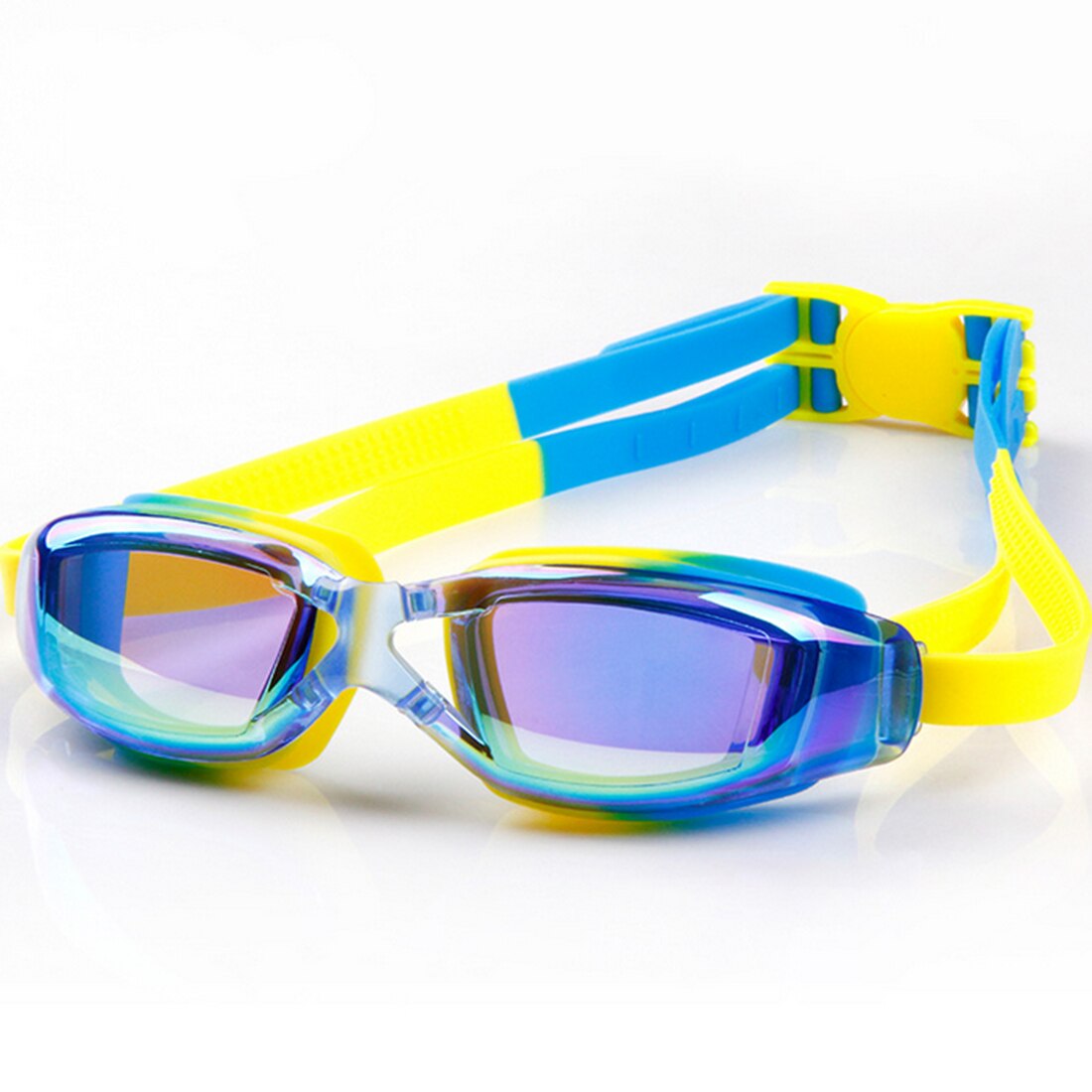Uv-beskyttelse vandtæt børn svømmebriller anti-tåge lys linse silikone ramme børn svømmebriller pool tilbehør briller: Default Title