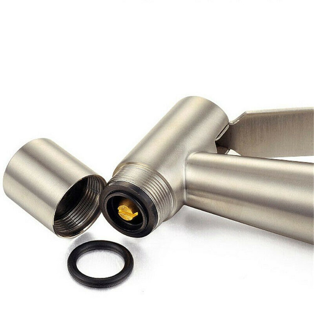 Practical Handheld Toilet Bidet Sprayers Brushed Water Gun Double Angle Valve Multifunctional Faucet Bath Cleaning Tools