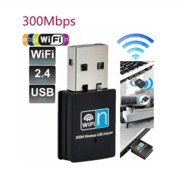 USB WiFi Adapter 600Mbps 2.4GHz 5GHz WiFi Antenna Dual Band 802.11b/n/g/ac Mini Wireless Computer Network Card Receiver: 300Mbps Model A