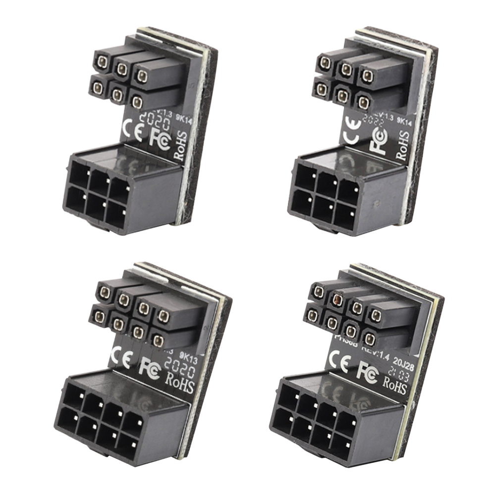 ATX 6 8 Pin Female to Male 180 Degree Angled Adapter 6Pin 8Pin 180 Degree Rotating Angled Adapter for Desktops Graphics Card