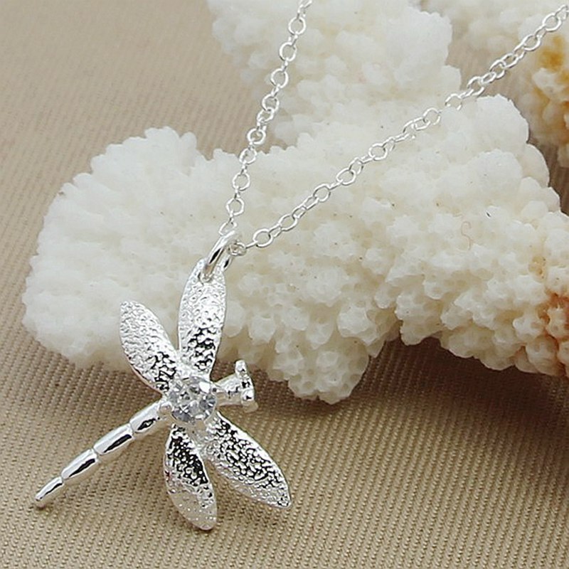 925 Sterling Zilver Insect Dragonfly Hanger Ketting Voor Vrouwen Sieraden