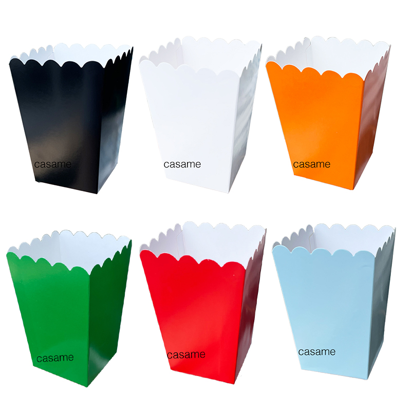 6 stks Rose Goud Roze Stijf Papier Mini Party Popcorn Dozen Pop Corn Snoep/Schil Gunst Zakken Bruiloft Verjaardag Film Party Servies: Fluorescentie Geel