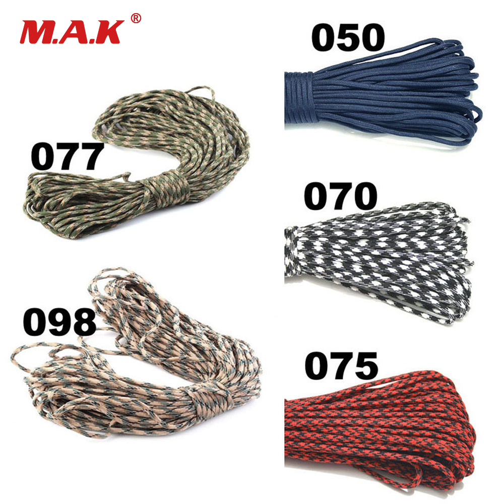 Cuerda de paracaídas cuerda Mil Spec III de 7 hebras, equipo de supervivencia para escalada y acampada, 7 colores, 25/50/100/FT Paracord 550