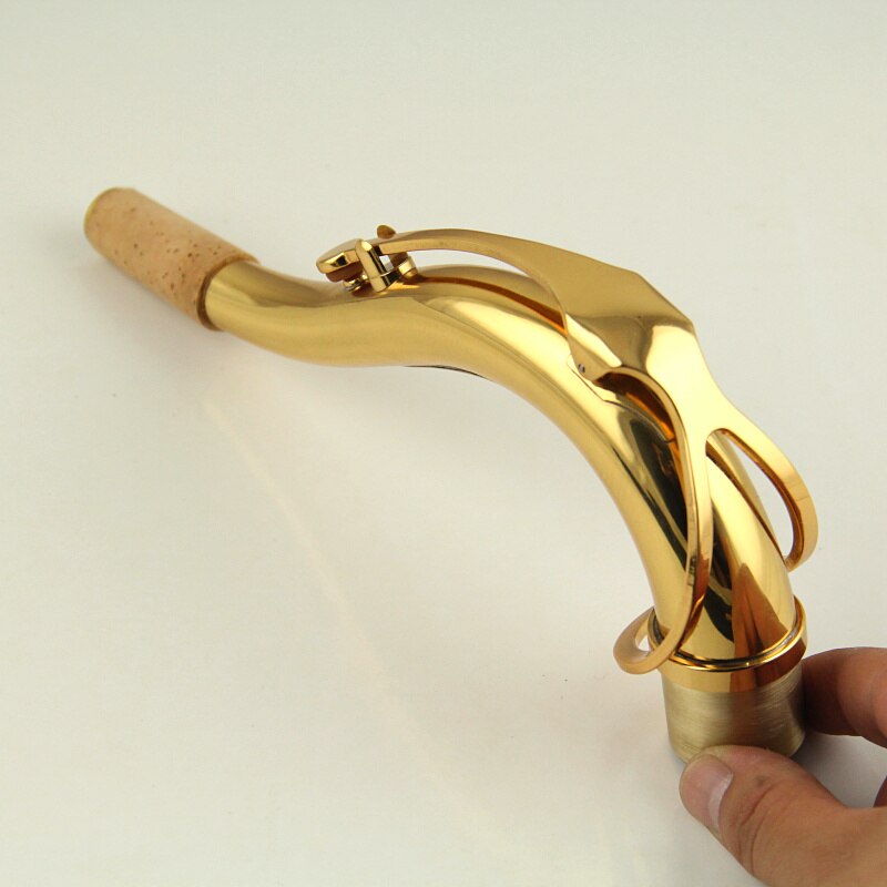 Fremragende tenorsax hals guldlak messing materiale saxofon træblæser del størrelse 27.5 mm