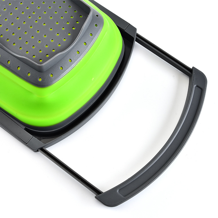 Multi-function rectangular telescopic water filter basket folding fruit and vegetable basket kitchen tool fruit basket