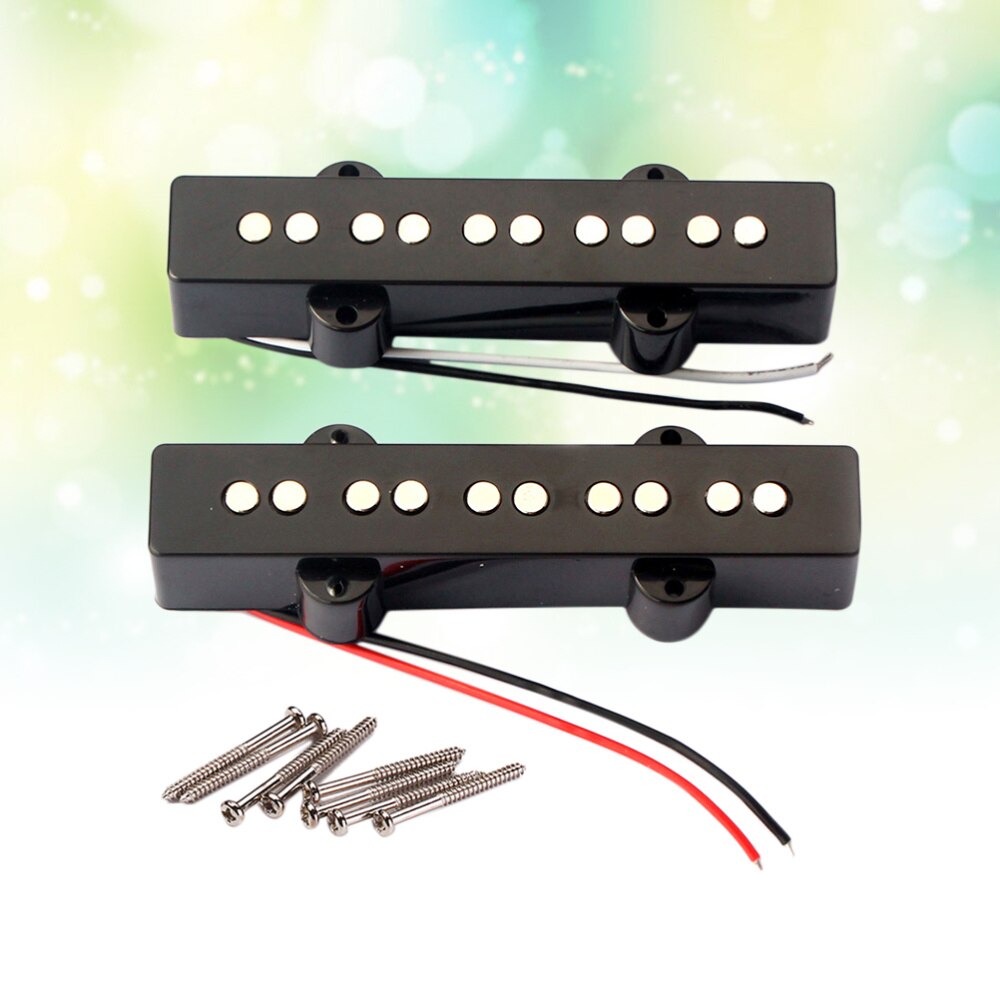 5 String Electric Bass Pickups Bridge Neck Pickups Set for Jazz Bass Guitar Open Style Guitar Parts and Accessories GMB08 Bla: Default Title