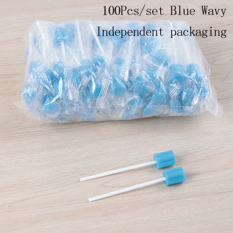 100pcs/pack Disposable Tooth Cleaning Sponge Swab Oral Care Sponge With Stick Tooth Cleaning Sponge Stick Oral Care Accessories