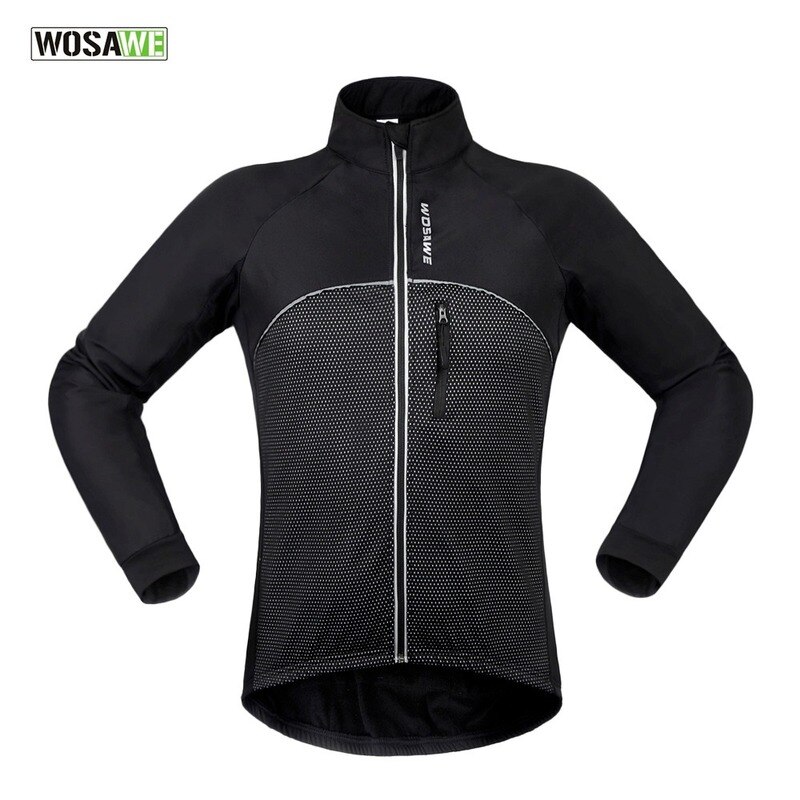 WOSAWE Autumn Winter Men Women's Cycling Jacket Reflective Clothing Windproof Warm Thermal Fleece Road Mountain Bike MTB Jackets