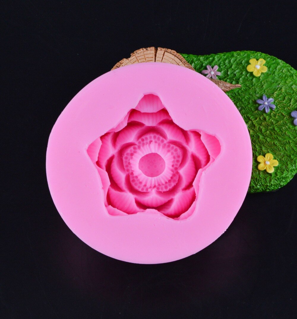 3D Lotus flower Big Size silicone soap mold Making for DIY Fondant Cake Craft Handmade Soap craft molds Resin Mold soap form