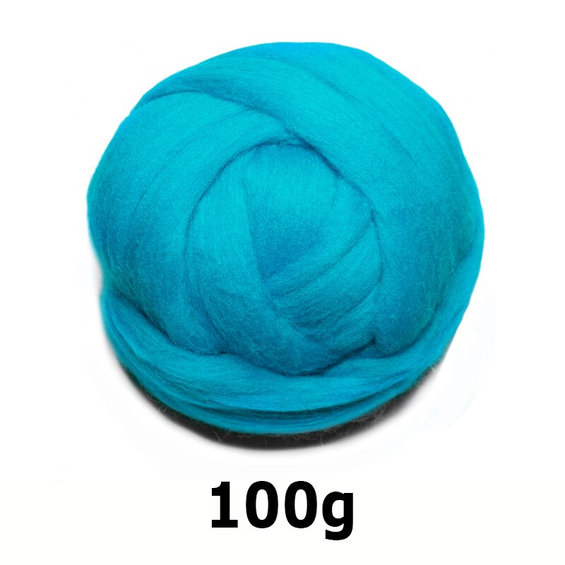 handmade Wool Felt for felting 50g Turkey Blue Perfect in Needle Felt 20#: 100g