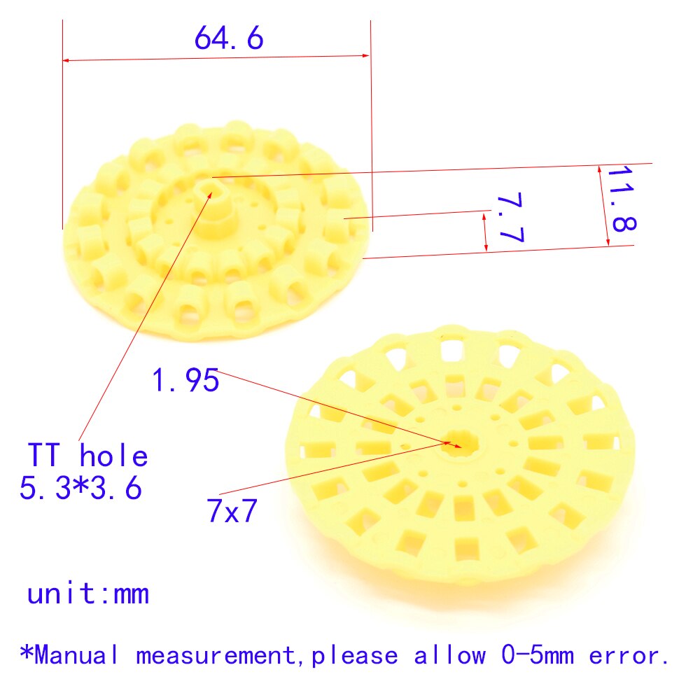 10/100pcs 65x12mm 6-point circle/TT hole/dron rc car plane robot kids toys for boys diy baby accessories montessori juguetes