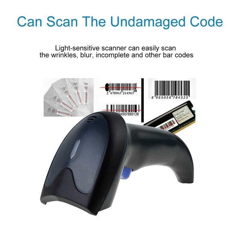 W3 wired ccd scanner de código de barras luz vermelha unidimensional scan sn scanner de código de barras