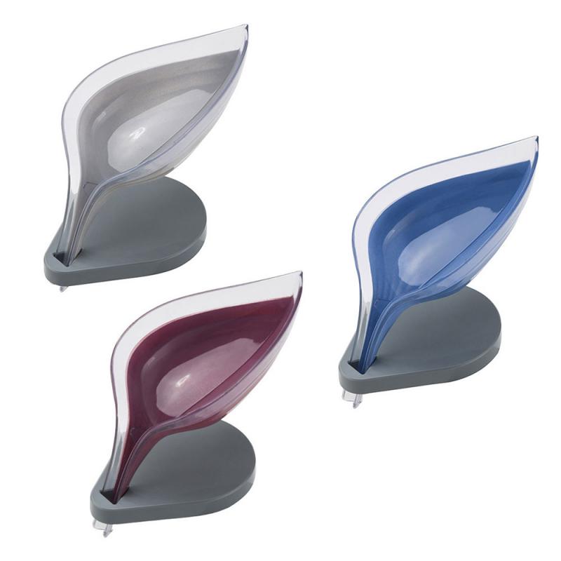 Blad Zeephouder Badkamer Douche Zeepbakje Muur Plank Plastic Bad Lade Douche Platen Zeep Opbergdoos Met Afvoer