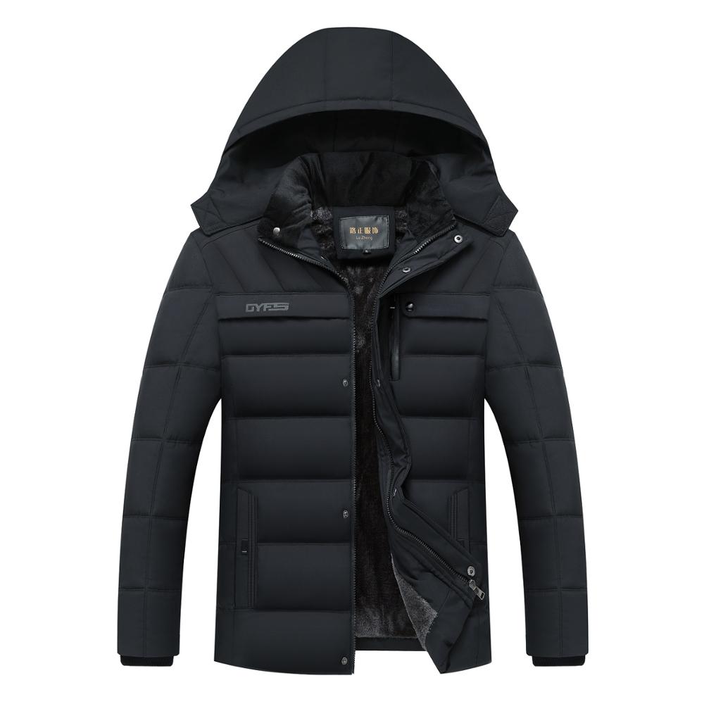Män vinterjacka herrrock tjockare varm parka päls tjock ytterkläder herrjackor plus size xl -4xl märke  ,ga510: Svart / Xl