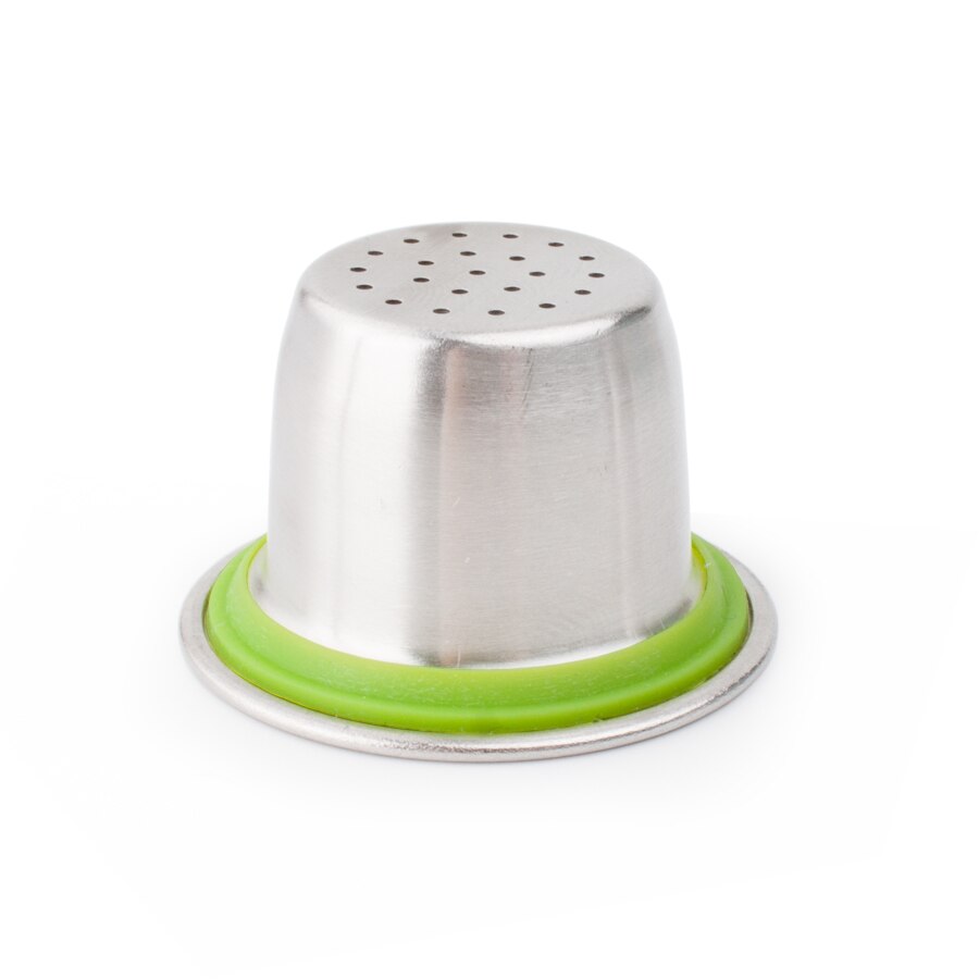 stainless steel capsule fit for nespresso refillable resuable coffee machine cup pod purple ring