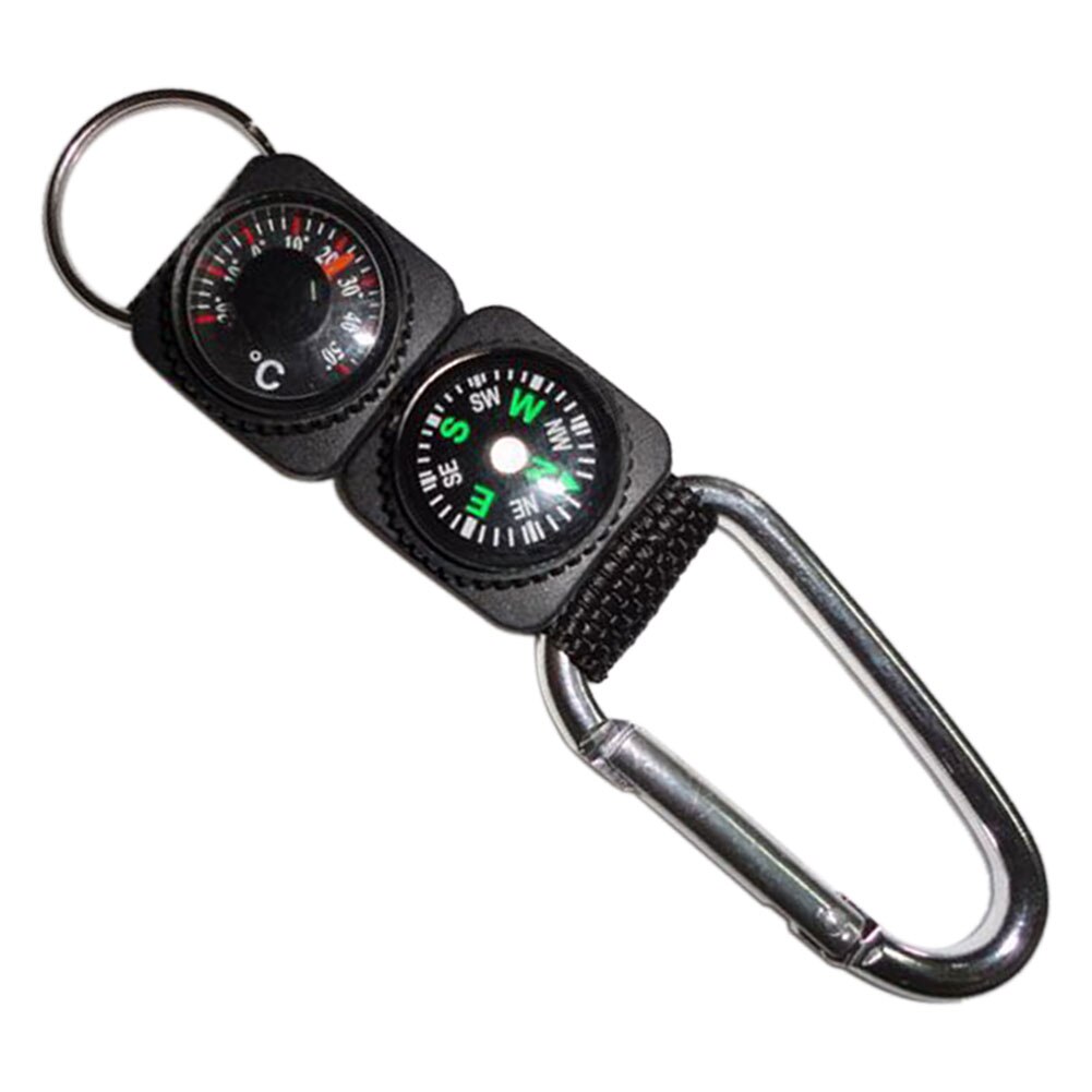 Mini Compass Outdoor Portable Camping Hiking Survival Buckle Keychain Compass Thermometer Carabiner Camping Outdoor Tools