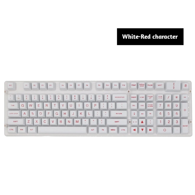 108 Keys SA Profile ABS Keycap Set Ergonomics Double-shot Molding Large Font Opaque Key caps For Mechanical Gaming Keyboard: White-2