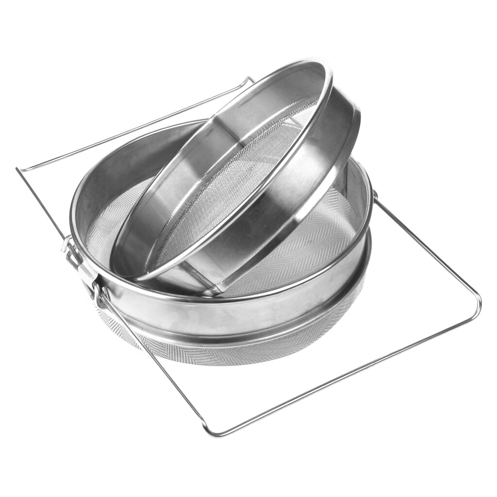 Honey Sieve, Stainless Steel Double Honey Strainer Filter Apiary Beekeeping Equipment With Adjustable Arms